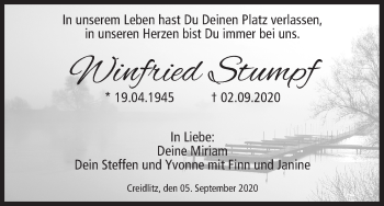 Anzeige von Winfried Stumpf von MGO