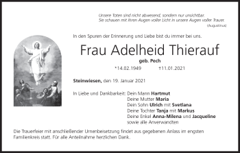 Anzeige von Adelheid Thierauf von MGO