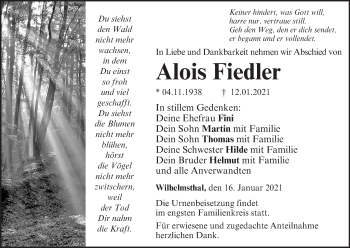 Anzeige von Alois Fiedler von MGO