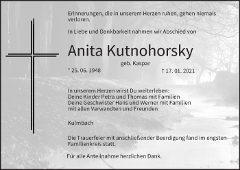 Anzeige von Anita Kutnohorsky von MGO