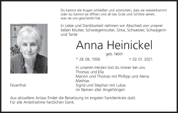 Anzeige von Anna Heinickel von MGO