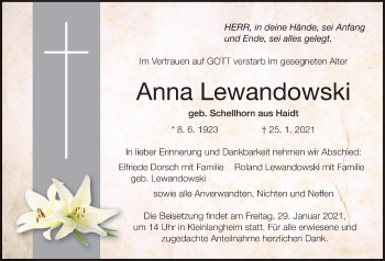 Anzeige von Anna Lewandowski von MGO