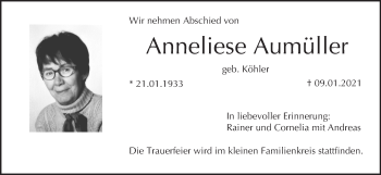 Anzeige von Anneliese Aumüller von MGO