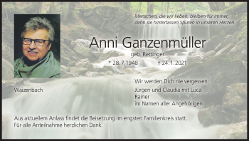 Anzeige von Anni Ganzenmüller von MGO