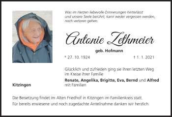 Anzeige von Antonie Zethmeier von MGO