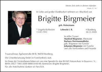 Anzeige von Brigitte Birgmeier von MGO