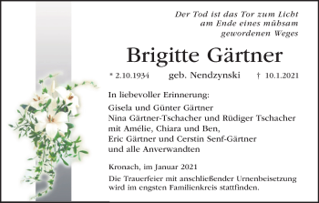 Anzeige von Brigitte Gärtner von MGO