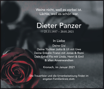 Anzeige von Dieter Panzer von MGO