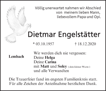 Anzeige von Dietmar Engelstätter von MGO
