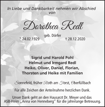 Anzeige von Dorothea Redl von MGO