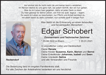 Anzeige von Edgar Schobert von MGO