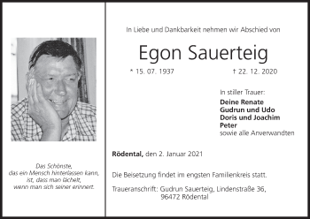 Anzeige von Egon Sauerteig von MGO