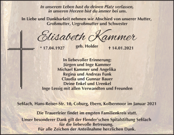 Anzeige von Elisabeth Kammer von MGO