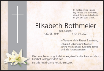 Anzeige von Elisabeth Rothmeier von MGO