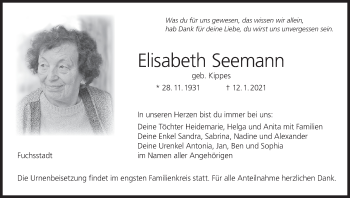 Anzeige von Elisabeth Seemann von MGO
