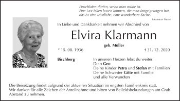 Anzeige von Elvira Klarmann von MGO