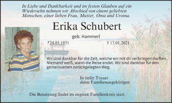 Anzeige von Erika Schubert von MGO