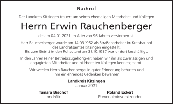 Anzeige von Erwin Rauchenberger von MGO