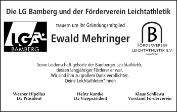 Anzeige von Ewald Mehringer von MGO