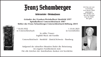 Anzeige von Franz Schamberger von MGO