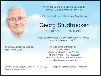 Anzeige von Georg Studtrucker von MGO
