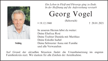 Anzeige von Georg Vogel von MGO
