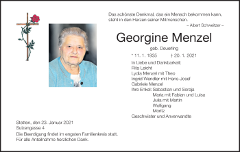 Anzeige von Georgine Menzel von MGO
