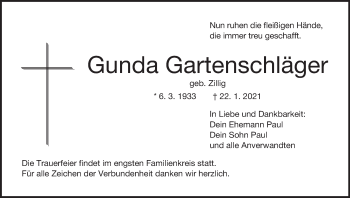 Anzeige von Gunda Gartenschläger von MGO