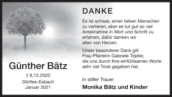 Anzeige von Günther Bätz von MGO