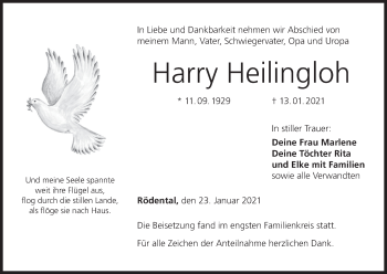 Anzeige von Harry Heilingloh von MGO
