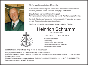 Anzeige von Heinrich Schramm von MGO