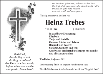 Anzeige von Heinz Trebes von MGO