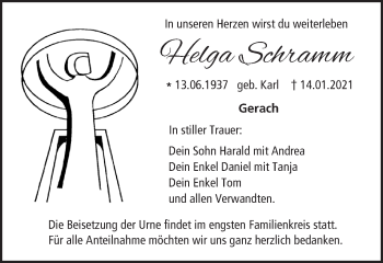Anzeige von Helga Schramm von MGO