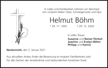 Anzeige von Helmut Böhm von MGO