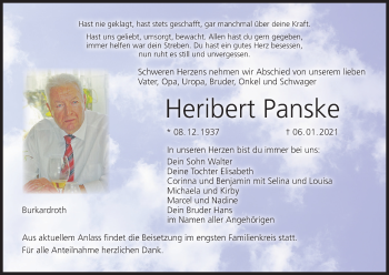 Anzeige von Heribert Panske von MGO