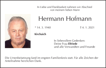 Anzeige von Hermann Hofmann von MGO