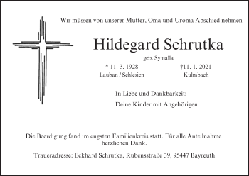 Anzeige von Hildegard Schrutka von MGO