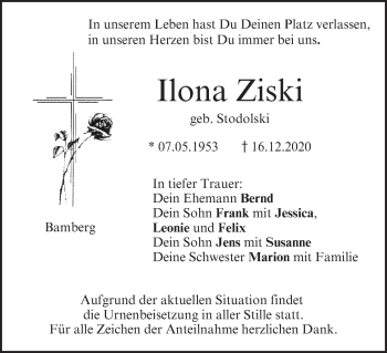 Anzeige von Ilona Ziski von MGO