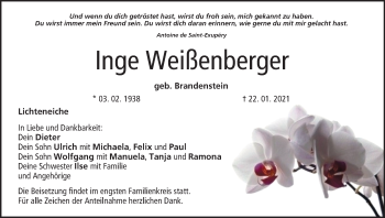 Anzeige von Inge Weißenberger von MGO