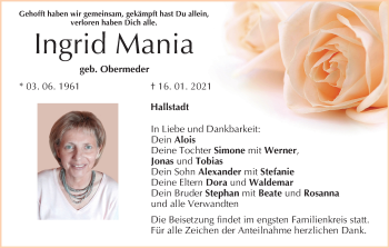 Anzeige von Ingrid Mania von MGO