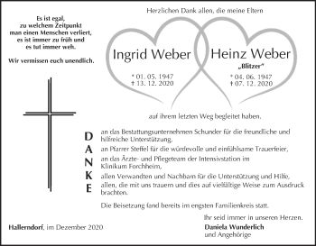 Anzeige von Ingrid Weber von MGO