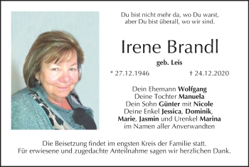 Anzeige von Irene Brandl von MGO