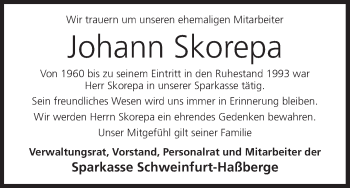 Anzeige von Johann Skorepa von MGO