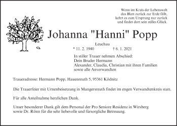 Anzeige von Johanna Popp von MGO