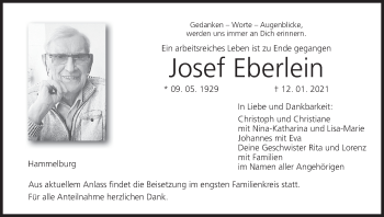 Anzeige von Josef Eberlein von MGO