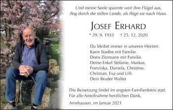 Anzeige von Josef Erhard von MGO