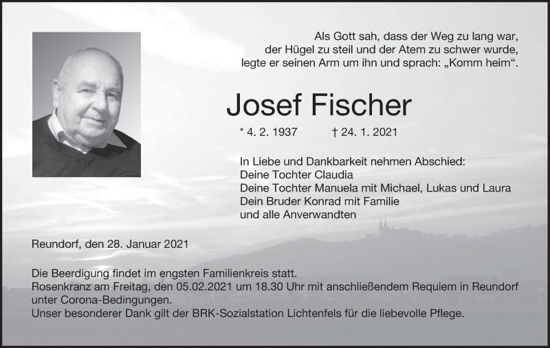  Traueranzeige für Josef Fischer vom 28.01.2021 aus MGO