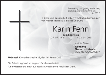 Anzeige von Karin Fenn von MGO