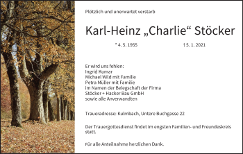 Anzeige von Karl-Heinz  Stöcker von MGO