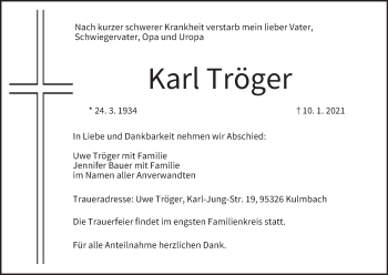 Anzeige von Karl Tröger von MGO